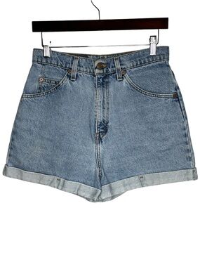 90s Vintage Levi’s Orange Tab High Waist 954 Cuffed Denim Shorts 100% Cotton